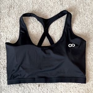 Just Strong Deep Black Motion Emblem Bra 5XL